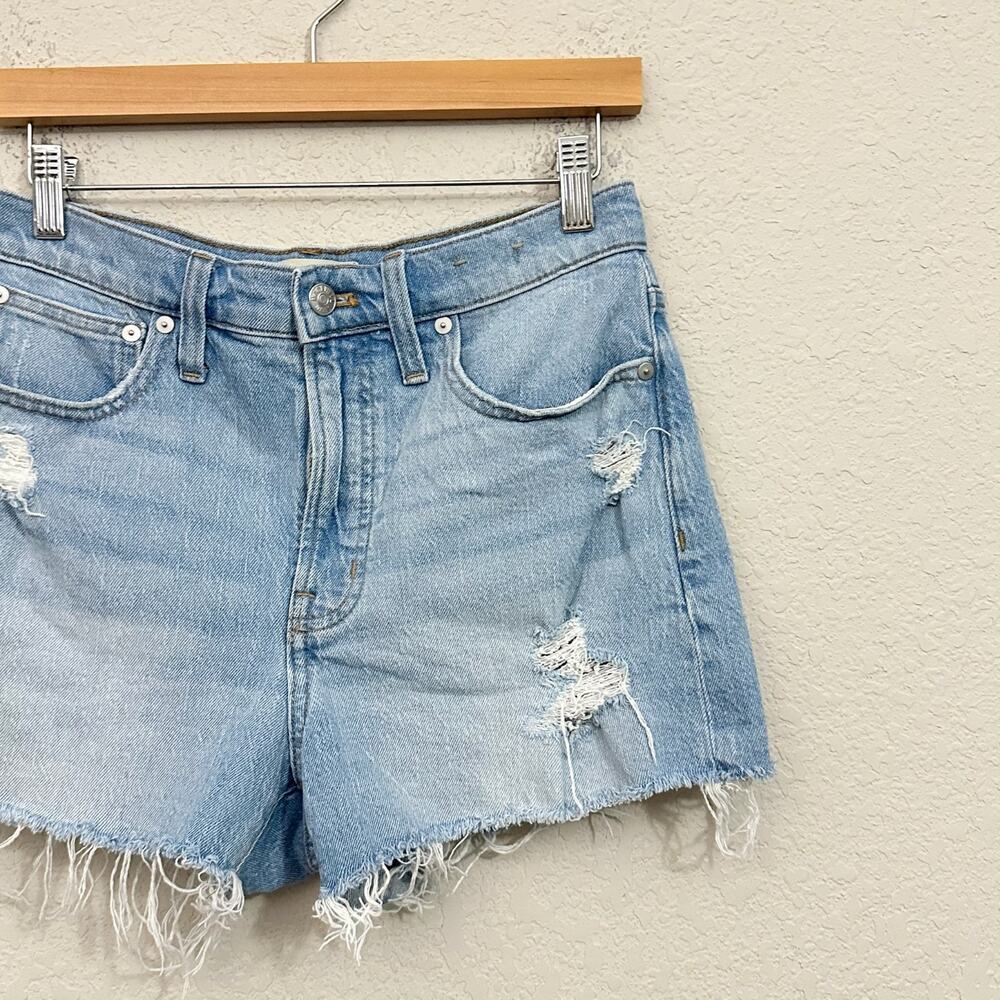 MADEWELL The Perfect Jean Short Blue Distressed Cut Off HR Grunge - Picture 3 of 11